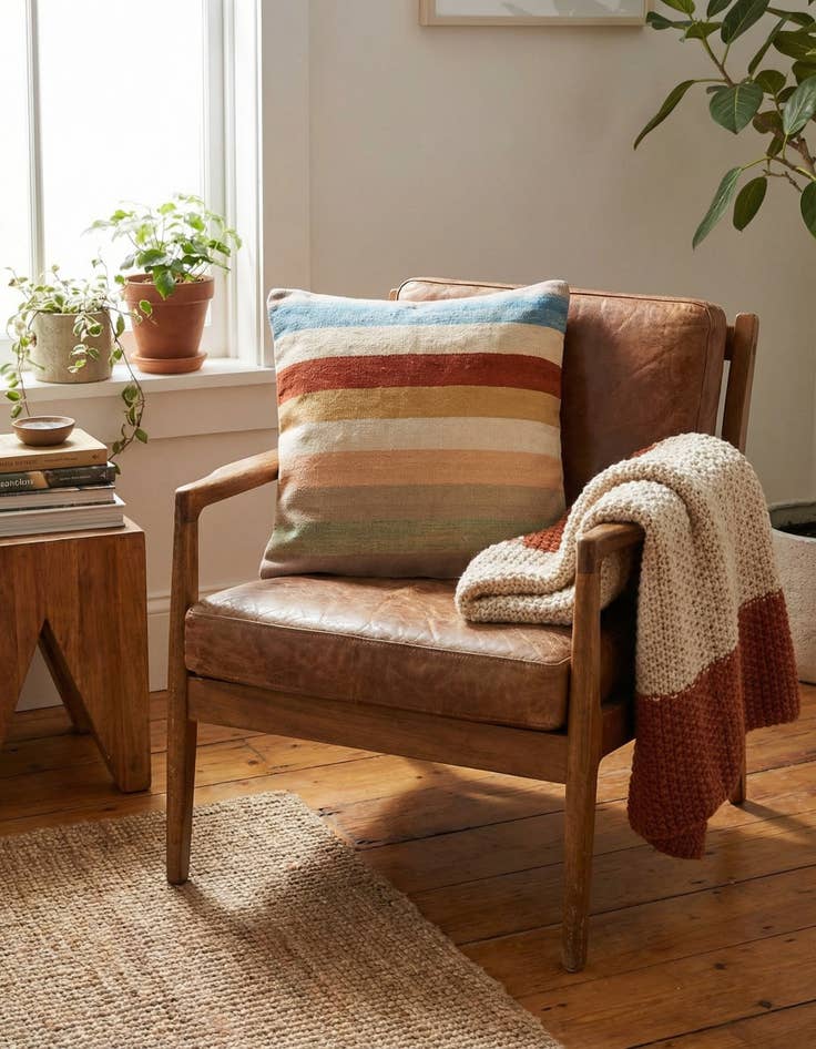 Detail image of  2' 6 x 2' 6  Hand Woven Pillow Wool Square Rug