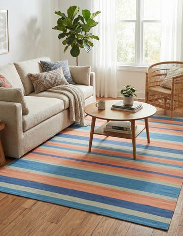 9' x 12' Hand Woven Flatweave Cotton Dhurrie Rug