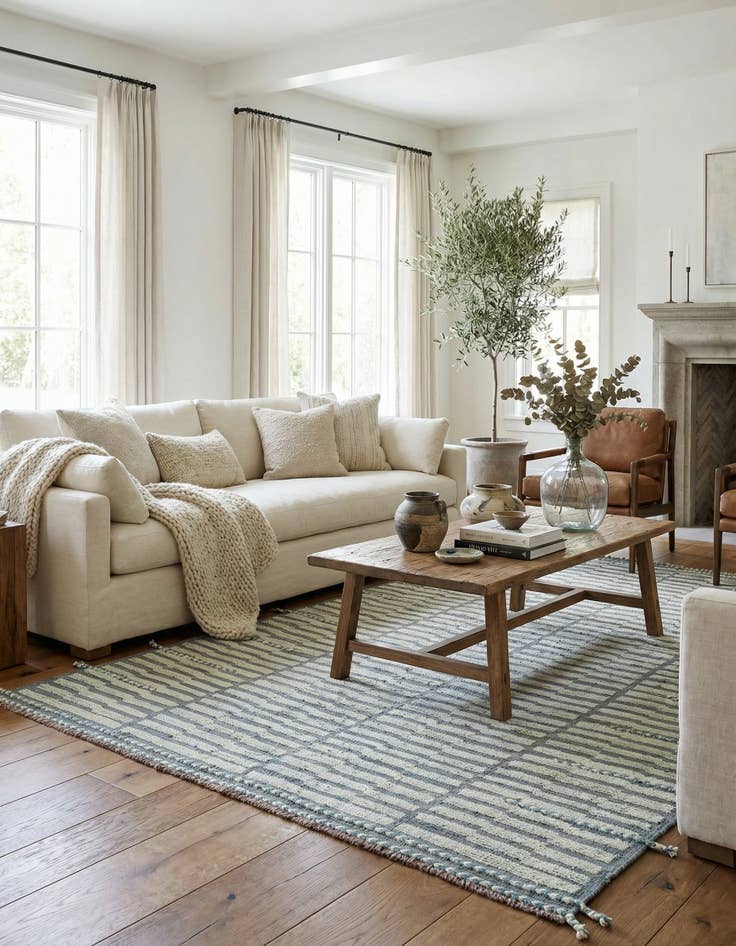 Detail image of 5' 9 x 8' 2  Hand Knotted Moroccan Wool Rug