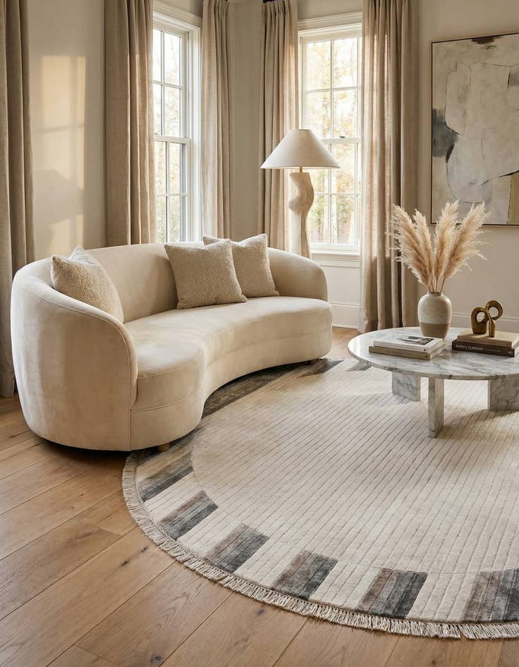 Detail image of  6' 5 x 6' 5  Hand Knotted Darya Wool Round Rug