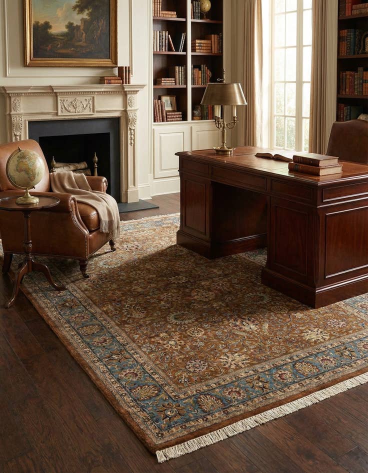 Detail image of  5' 1 x 7' 7  Hand Knotted Isfahan Oriental Wool Rug