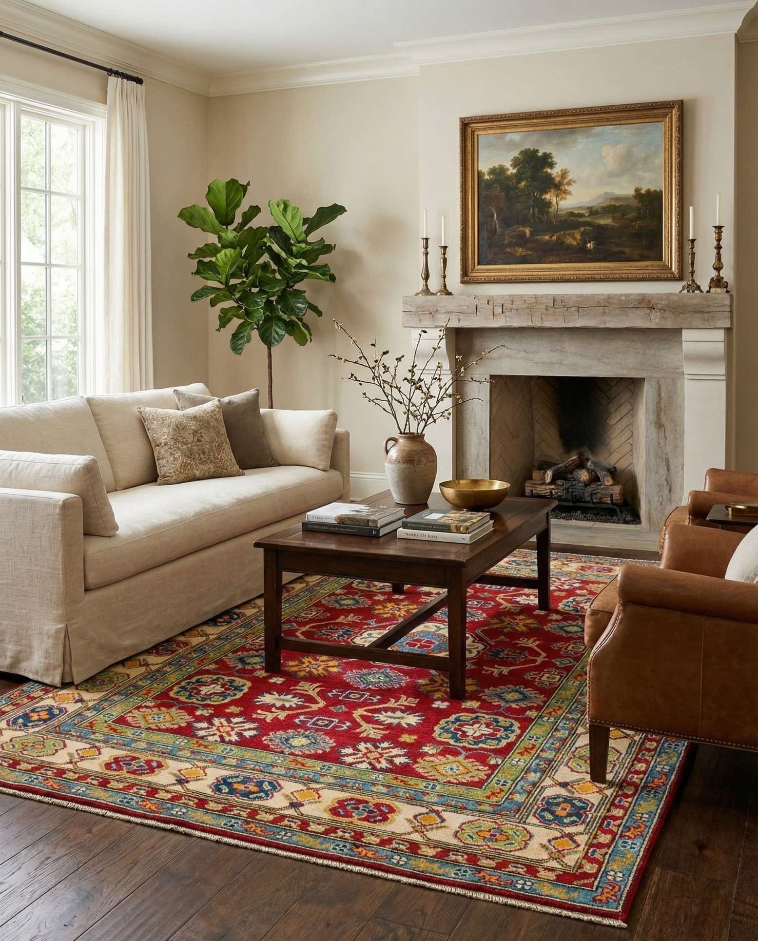 5' 1 x 7' 3 Hand Knotted Kazak Rug