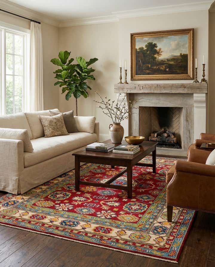 5' 1 x 7' 3 Hand Knotted Kazak Rug