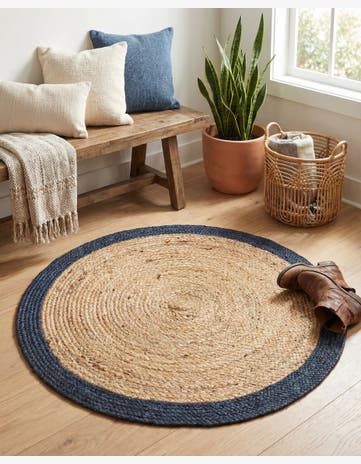 Natural Handmade Braided Jute Round Rug
