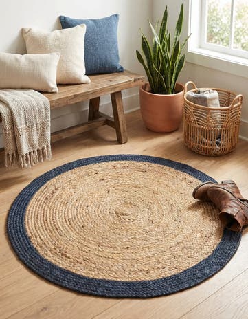 Natural Handmade Braided Jute Round Rug
