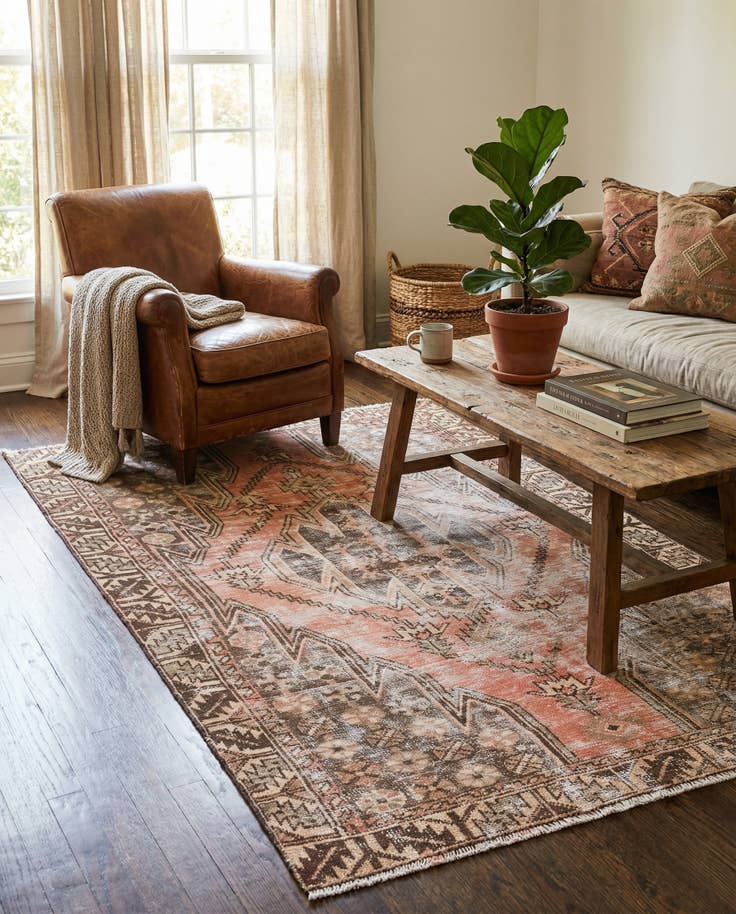 Detail image of 3' 10 x 6' 4 Hand Knotted Ultra Vintage Persian Wool Rug