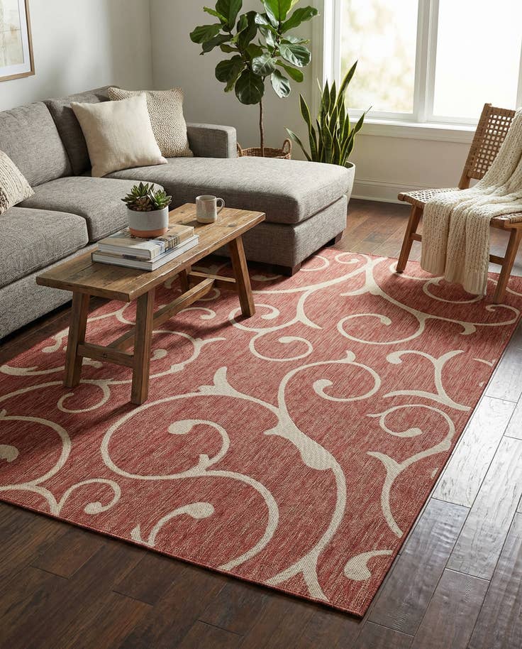 Detail image of 7' x 10' Easy-Clean Botanical Indoor / Outdoor Rug