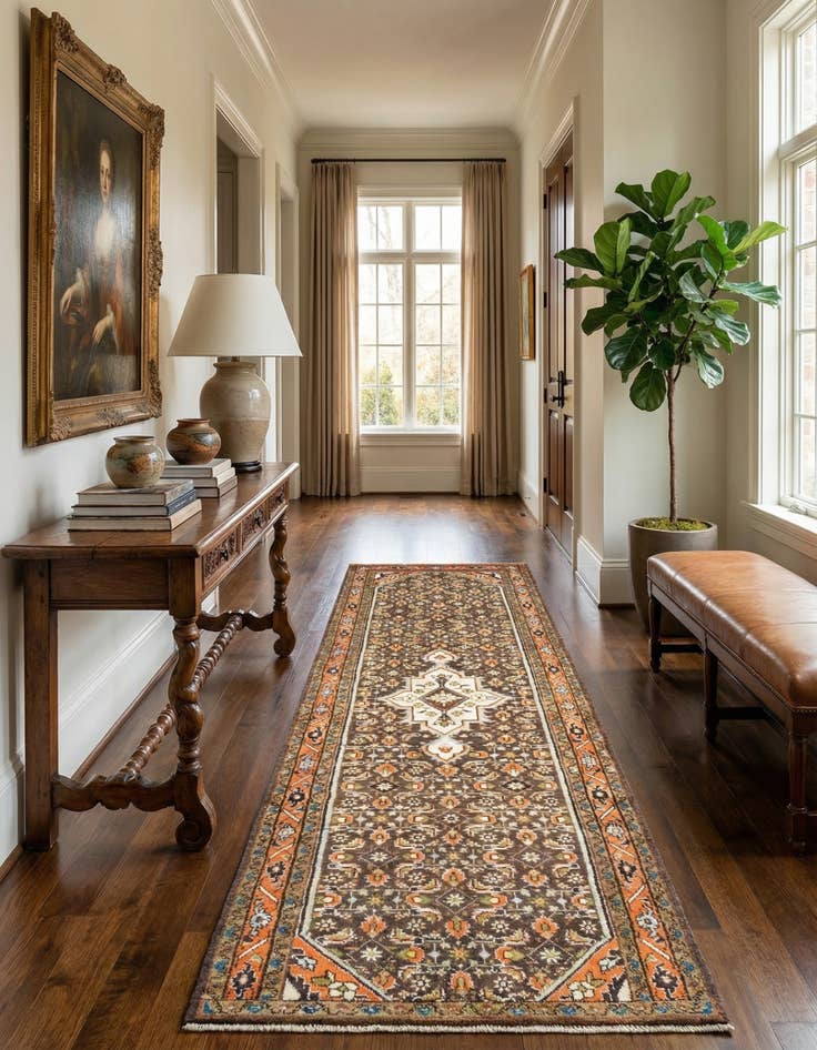 Detail image of 3' 2 x 10' 2 Hamedan Runner Rug