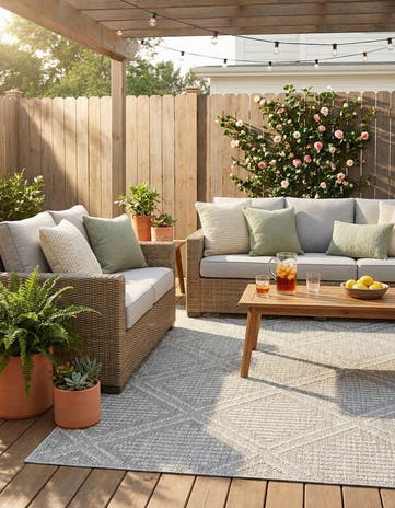 5' 3 x 8' Easy-Clean Lattice Indoor / Outdoor Rug