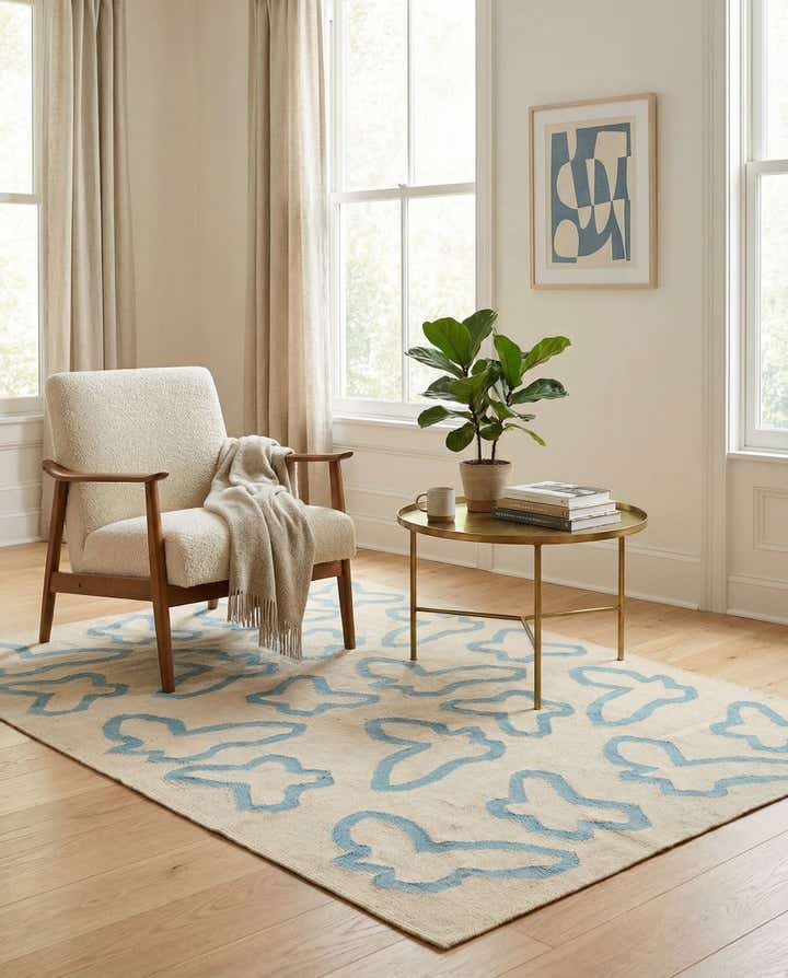 5' 2 x 6' 5 Hand Woven Kilim Modern Wool Rug