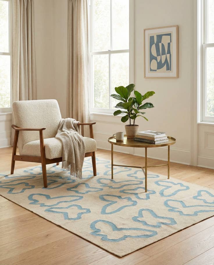 Detail image of 5' 2 x 6' 5 Hand Woven Kilim Modern Wool Rug