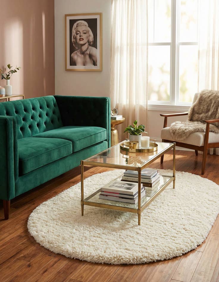 Detail image of  4' x 6' Marilyn Monroe™ Shag Oval Rug