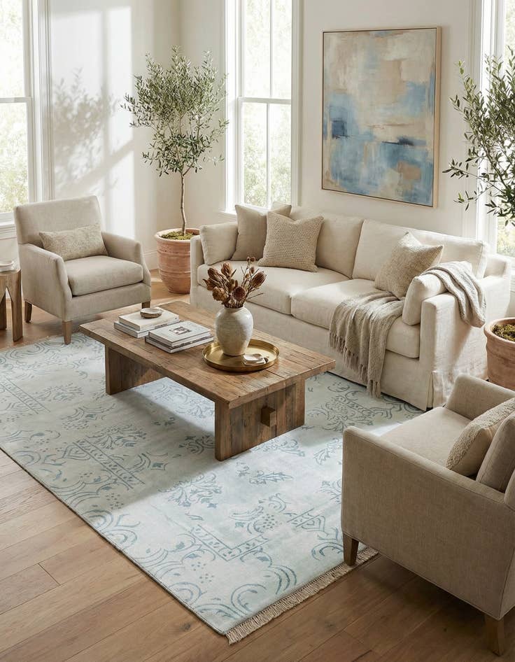 Detail image of 5' 5 x 8'  Hand Knotted Darya Wool Rug