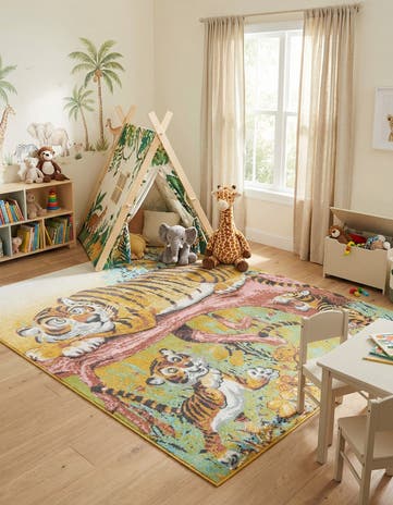 7' 10 x 10' Tiger Whimsy Kids Rug