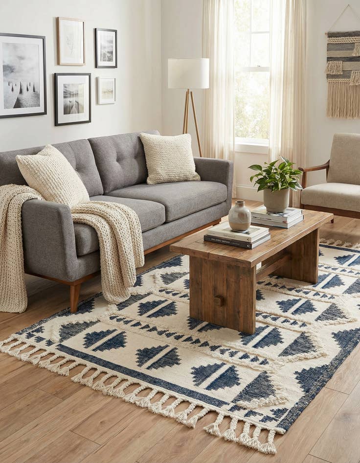 Detail image of 5' 1 x 8'  Hand Woven Arizona Wool Rug