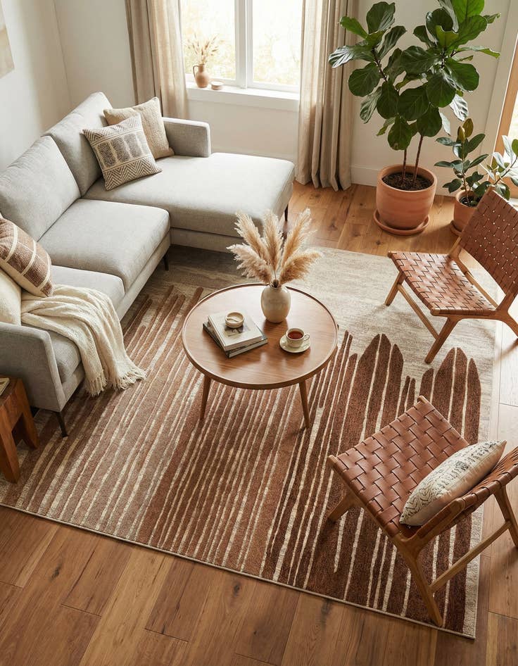 Detail image of  7' 10 x 7' 10  Washable Modern Indoor / Outdoor Square Rug