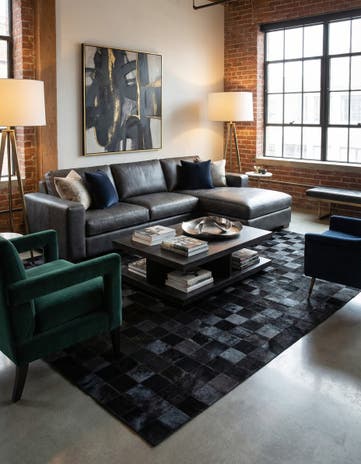 5' 3 x 8' 2 Cowhide - Patchwork Rug