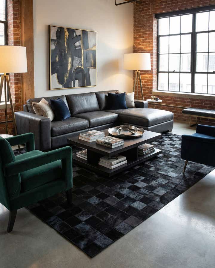 5' 3 x 8' 2 Cowhide - Patchwork Rug