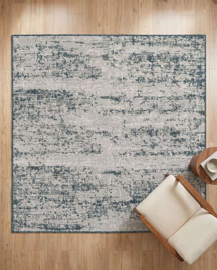 5' 3 x 5' 3 Easy-Clean Modern Indoor / Outdoor Square Rug