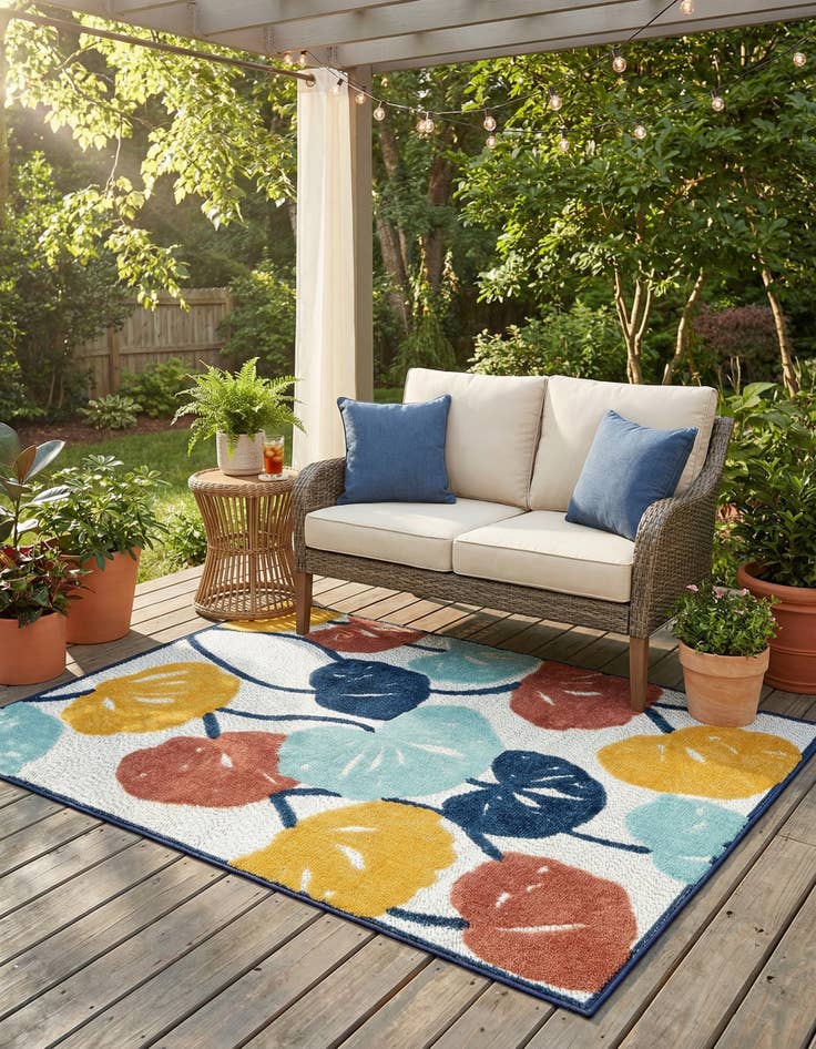 Detail image of 4' x 6'  Washable Belize Indoor / Outdoor Rug