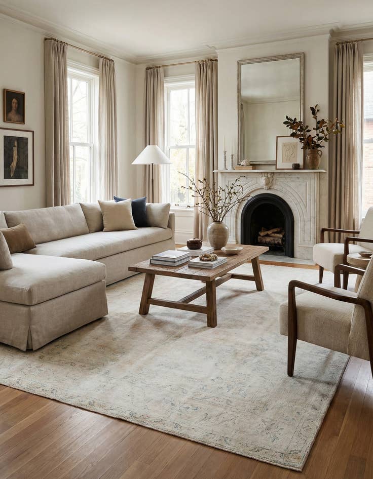 Detail image of  8' x 11'  Hand Knotted Ultra Vintage Persian Wool Rug