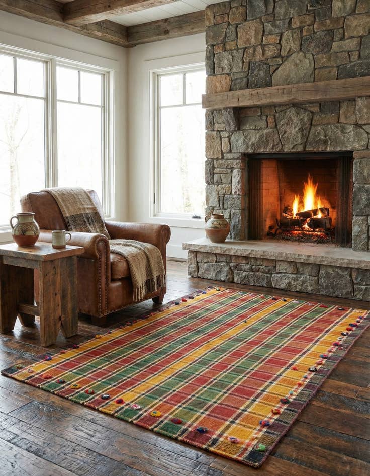 Detail image of  4' x 7' 9 Jajim Rug