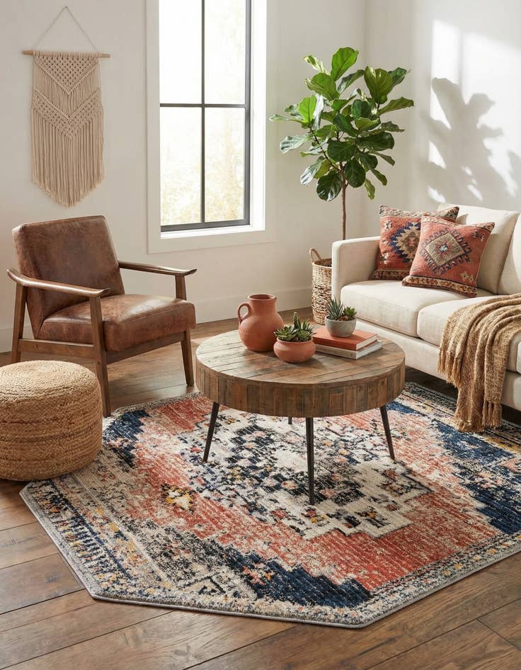 Detail image of  7' x 7' Tucson Octagon Rug