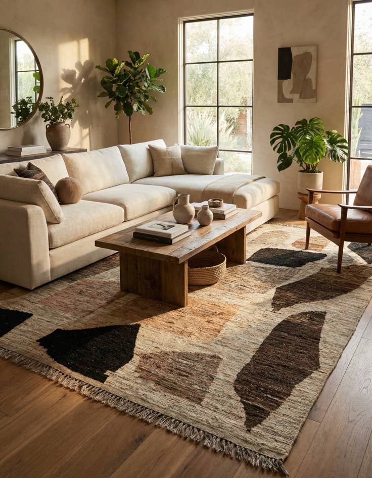 Detail image of 9' 2 x 12' 6 Hand Knotted Moroccan Wool Rug