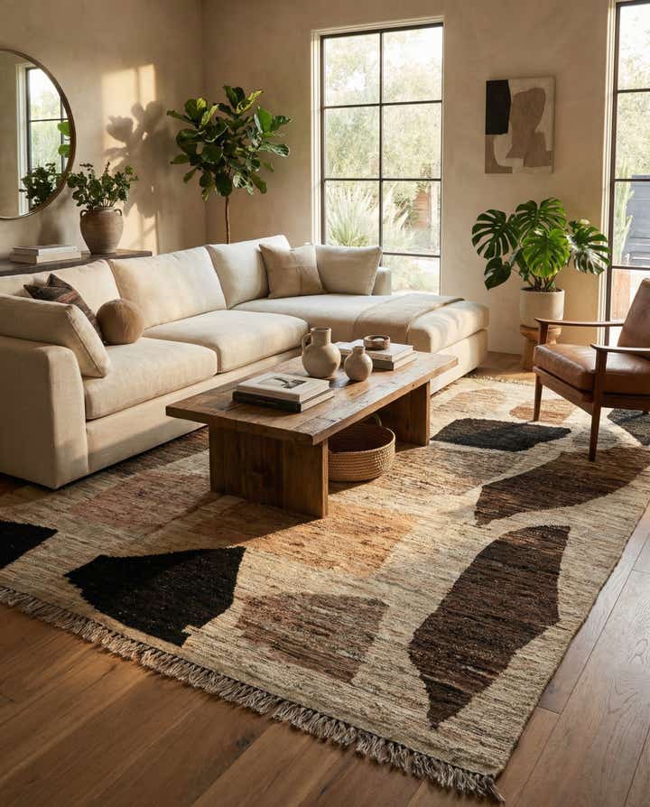 9' 2 x 12' 6 Hand Knotted Moroccan Wool Rug