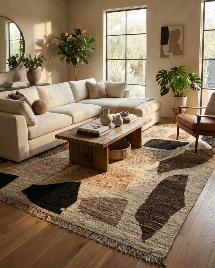 Detail image of 9' 2 x 12' 6 Hand Knotted Moroccan Wool Rug