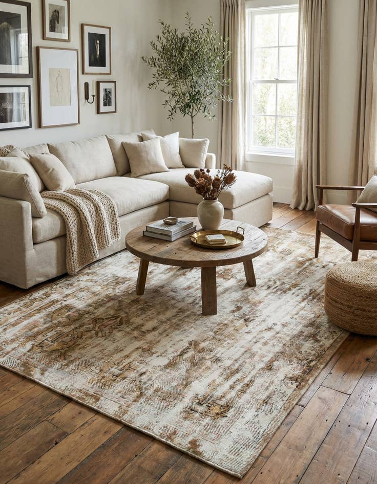 Detail image of 6' 8 x 8' 8  Hand Knotted Ultra Vintage Persian Wool Rug