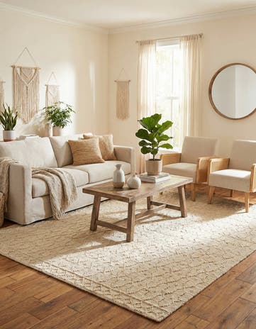 Ivory Hand Woven Larsa Jute Square Rug