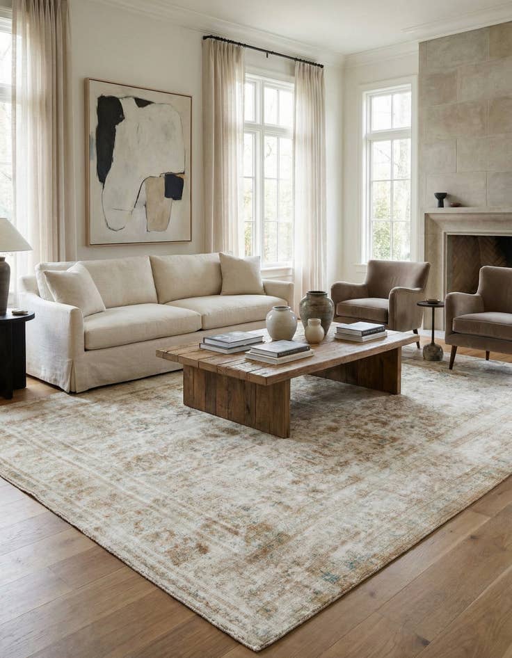 Detail image of 9' 4 x 12' 6  Hand Knotted Ultra Vintage Persian Wool Rug