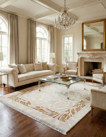 5' 8 x 8' Hand Knotted Darya Wool Rug