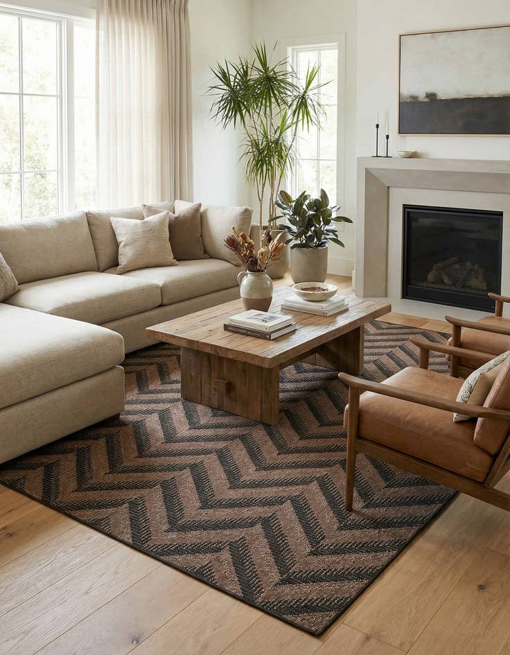 Detail image of 8' x 11' 4  Washable Modern Indoor / Outdoor Rug