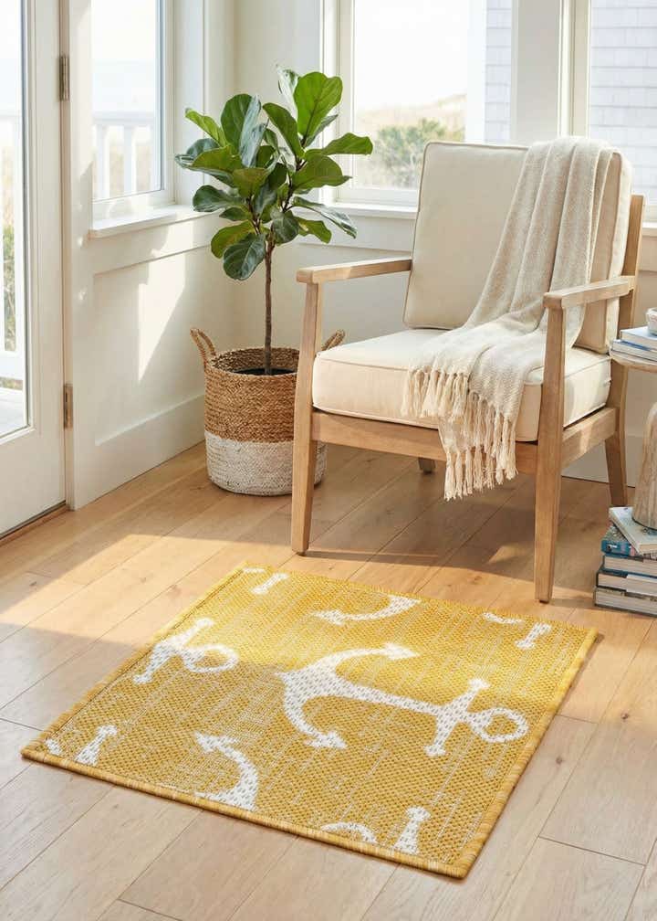 1' 4 x 1' 4 Easy-Clean Coastal Indoor / Outdoor Sample Rug