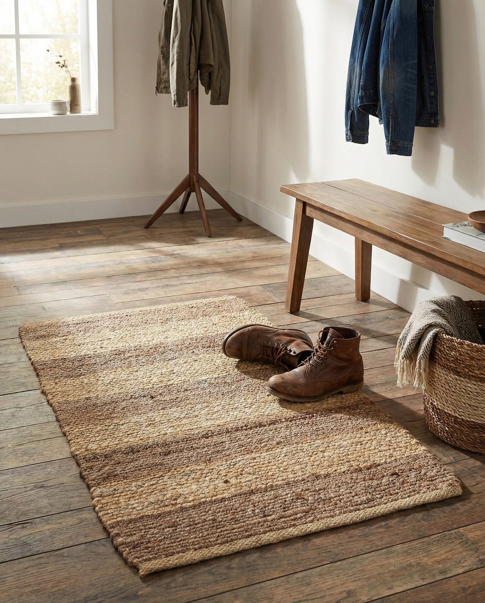  2' 2 x 3' 1  Hand Braided Jute Rug