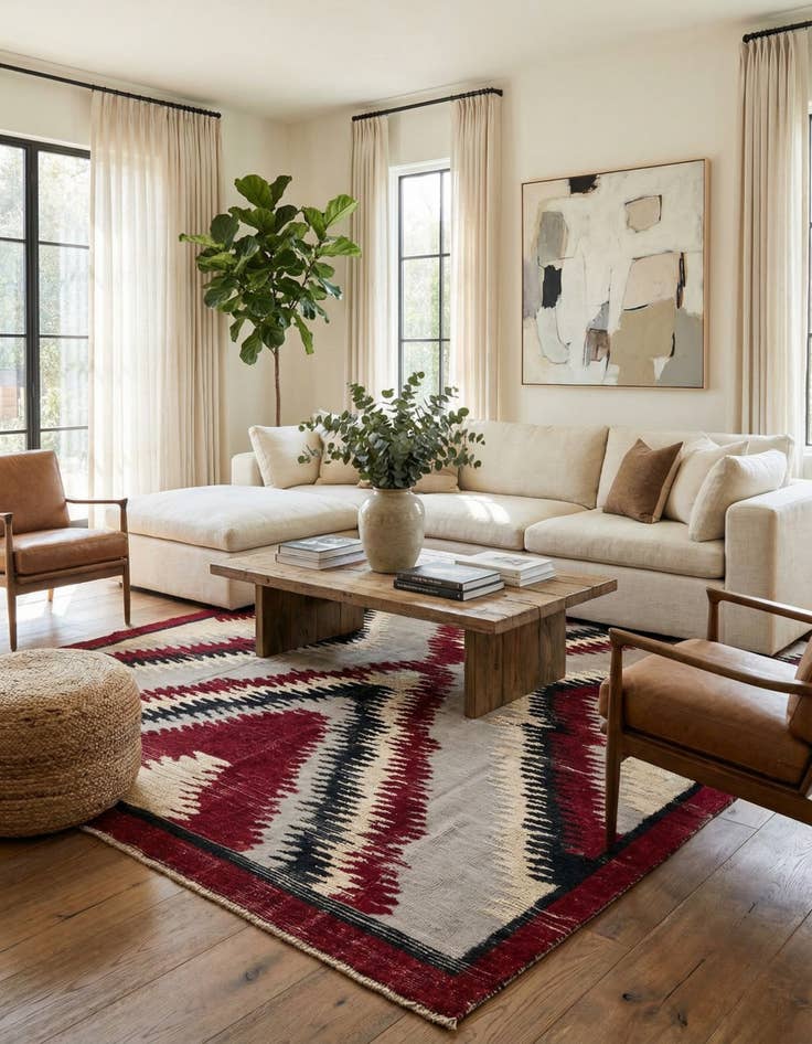 Detail image of  8' x 10' 5  Hand Knotted Darya Wool Rug