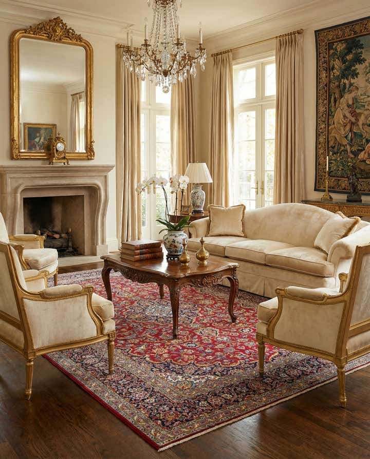 8' 10 x 12' 10 Hand Knotted Kashan Persian Rug