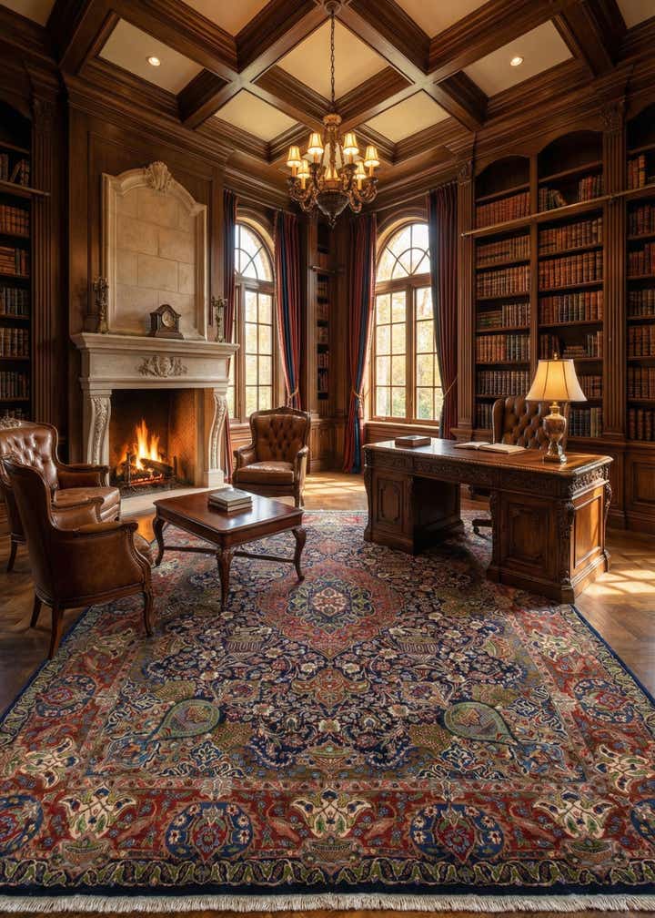 9' 9 x 12' 6 Hand Knotted Kashmar Persian Wool Rug