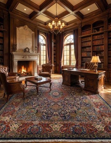 9' 9 x 12' 6 Hand Knotted Kashmar Persian Wool Rug