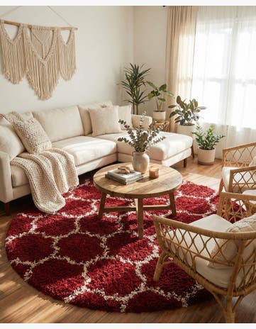 7' 10 x 7' 10 Trellis Shag Round Rug