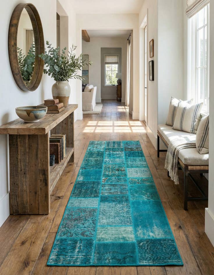 Detail image of 2' 10 x 9' 4 Patchwork Runner Rug