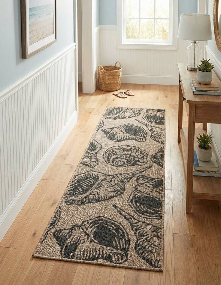 Detail image of  2' x 6'  Washable Coastal Indoor / Outdoor Runner Rug