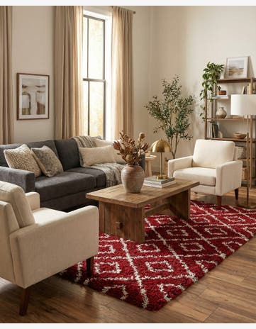 9' x 12' Trellis Shag Rug