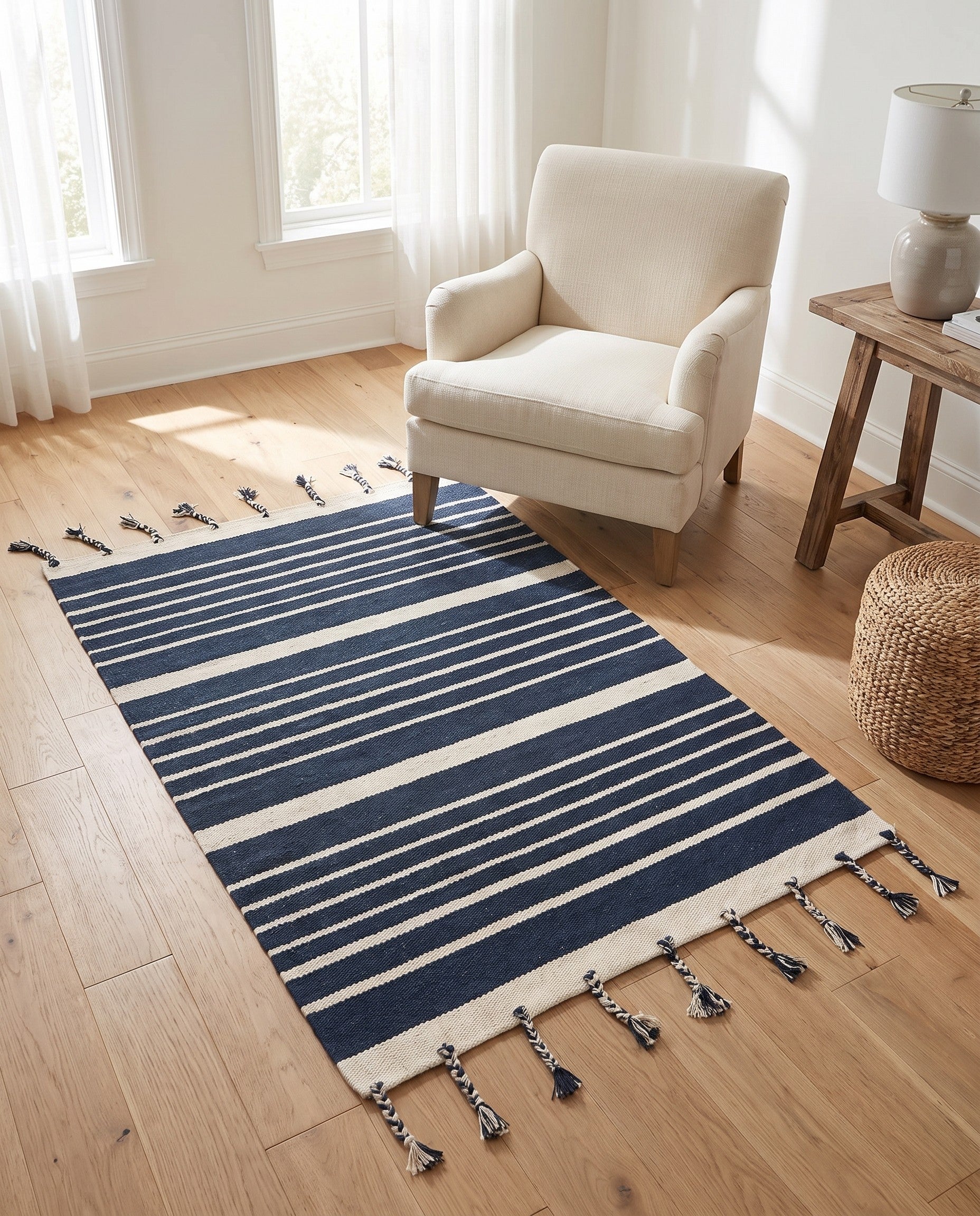 3' 3 x 5' 1 Hand Woven Chindi Cotton Rug