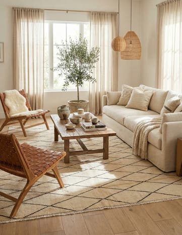 5' 10 x 7' 11 Hand Knotted Moroccan Wool Rug
