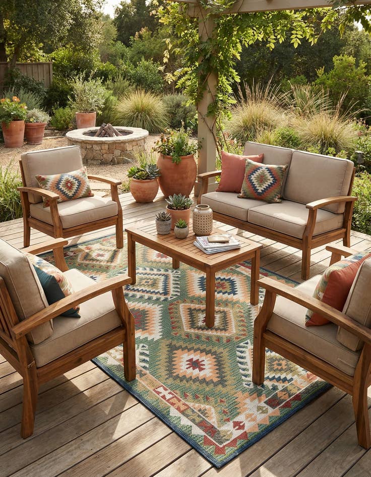 Detail image of  6' x 9'  Washable Baja Indoor / Outdoor Rug