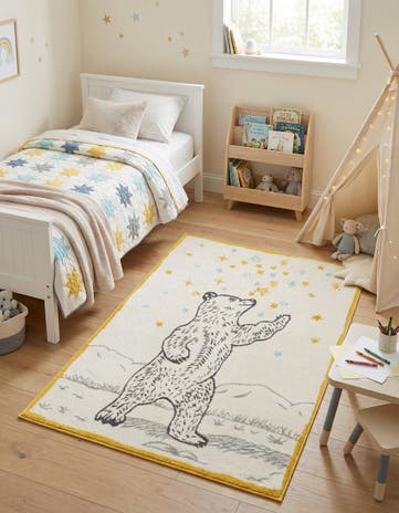3' 11 x 5' 11 Bear Whimsy Kids Rug
