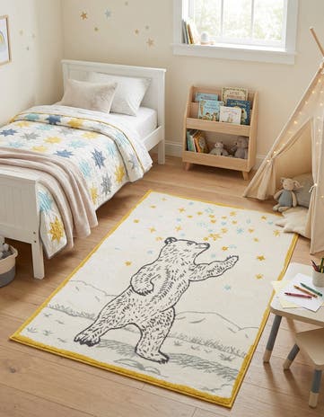 3' 11 x 5' 11 Bear Whimsy Kids Rug